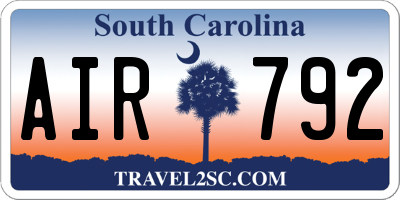 SC license plate AIR792