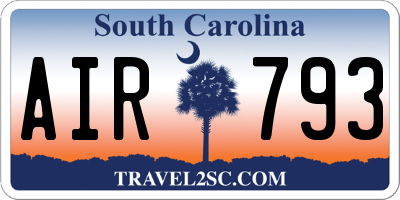 SC license plate AIR793
