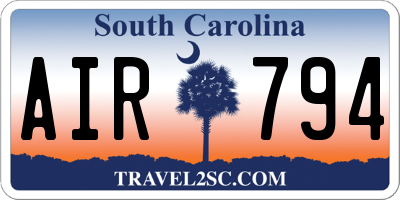 SC license plate AIR794