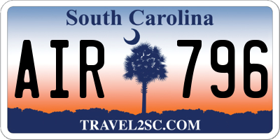 SC license plate AIR796