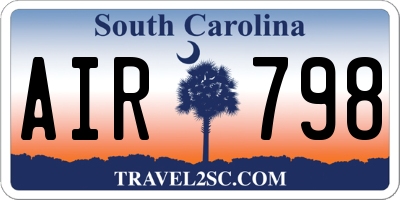 SC license plate AIR798
