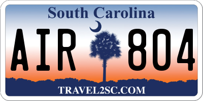 SC license plate AIR804