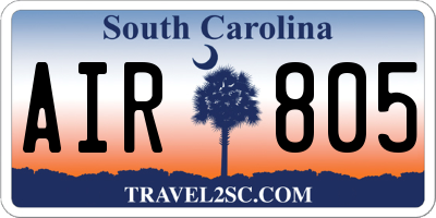 SC license plate AIR805