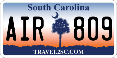 SC license plate AIR809