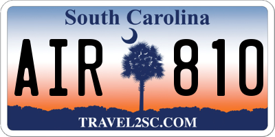 SC license plate AIR810