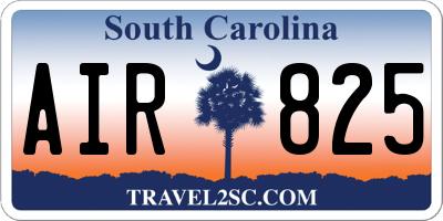 SC license plate AIR825