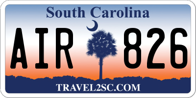 SC license plate AIR826