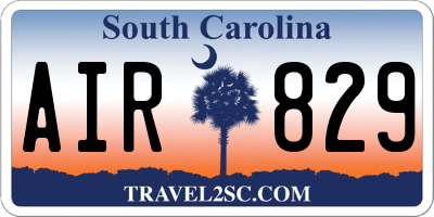 SC license plate AIR829