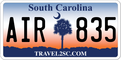 SC license plate AIR835