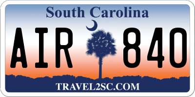 SC license plate AIR840
