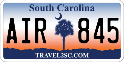 SC license plate AIR845