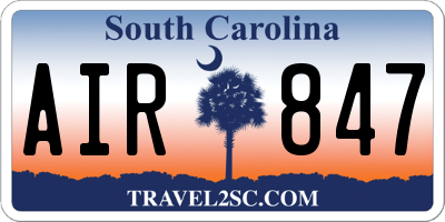 SC license plate AIR847