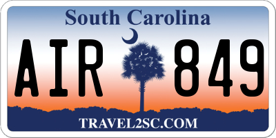 SC license plate AIR849
