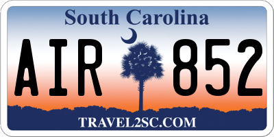 SC license plate AIR852