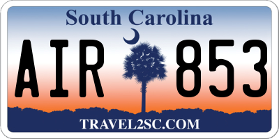 SC license plate AIR853