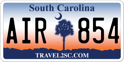 SC license plate AIR854