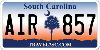 SC license plate AIR857