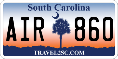 SC license plate AIR860