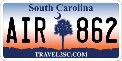 SC license plate AIR862
