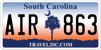 SC license plate AIR863