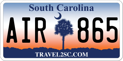 SC license plate AIR865