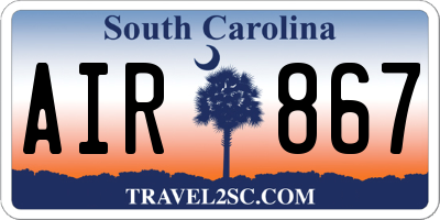 SC license plate AIR867
