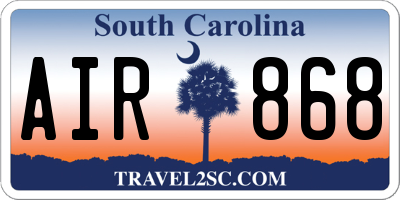 SC license plate AIR868