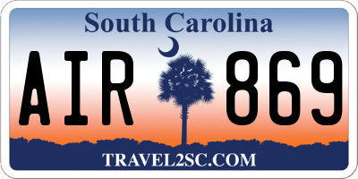 SC license plate AIR869