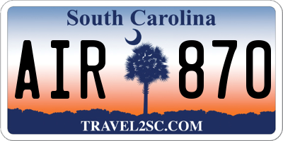 SC license plate AIR870
