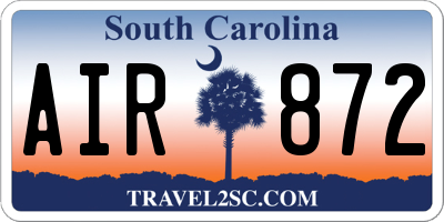 SC license plate AIR872