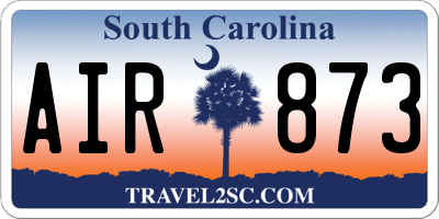 SC license plate AIR873