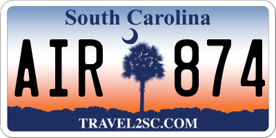 SC license plate AIR874