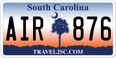 SC license plate AIR876