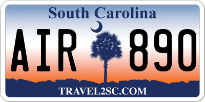 SC license plate AIR890