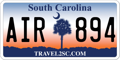SC license plate AIR894