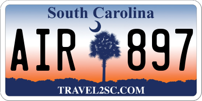 SC license plate AIR897