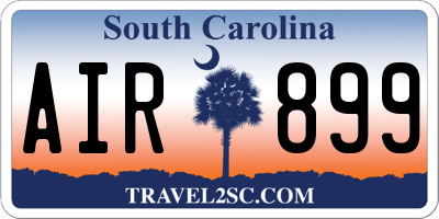 SC license plate AIR899
