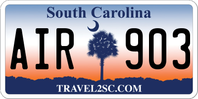 SC license plate AIR903