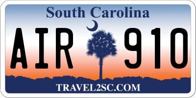 SC license plate AIR910