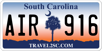 SC license plate AIR916