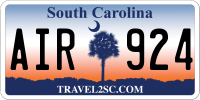 SC license plate AIR924