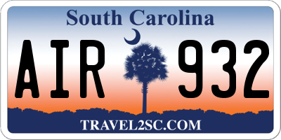 SC license plate AIR932