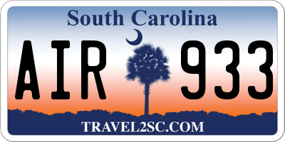 SC license plate AIR933