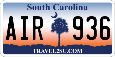 SC license plate AIR936