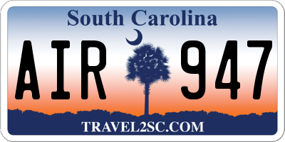 SC license plate AIR947