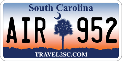 SC license plate AIR952