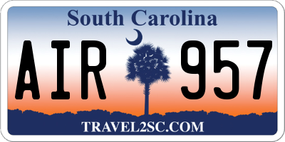 SC license plate AIR957