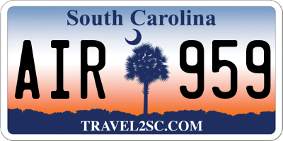 SC license plate AIR959
