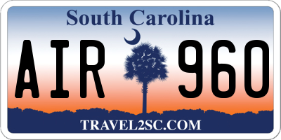 SC license plate AIR960