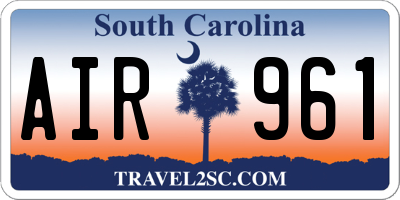 SC license plate AIR961